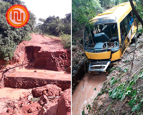 CORRENTEZA DA CHUVA arrasta ônibus e derruba ponte na zona rural de Antônio Almeida-PI